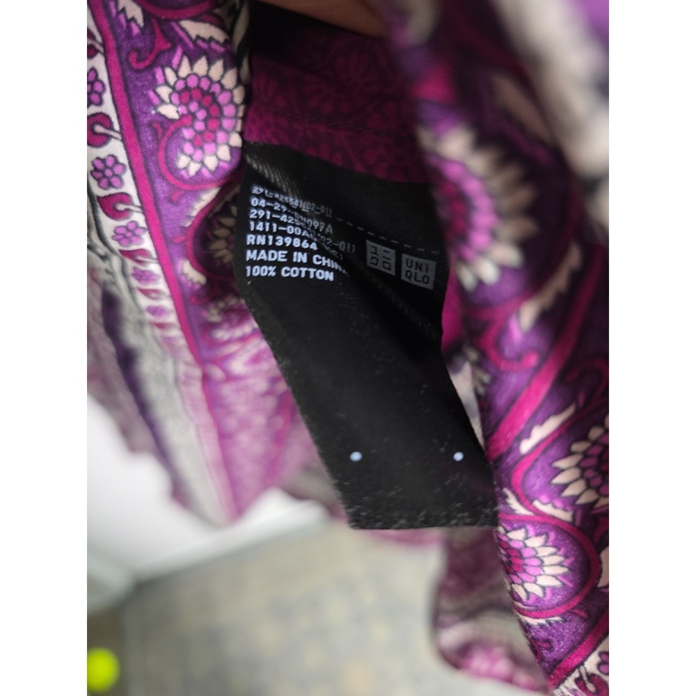 Anna Sui Womens Long Sleeve Print Dress Purple Size S Casual Lightweight - Picture 9 of 10
